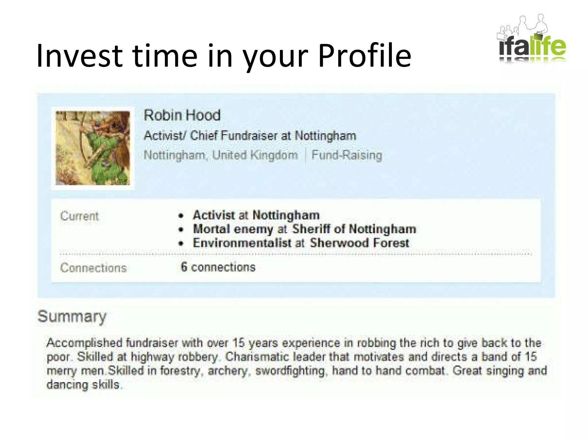 Invest time in your Profile 