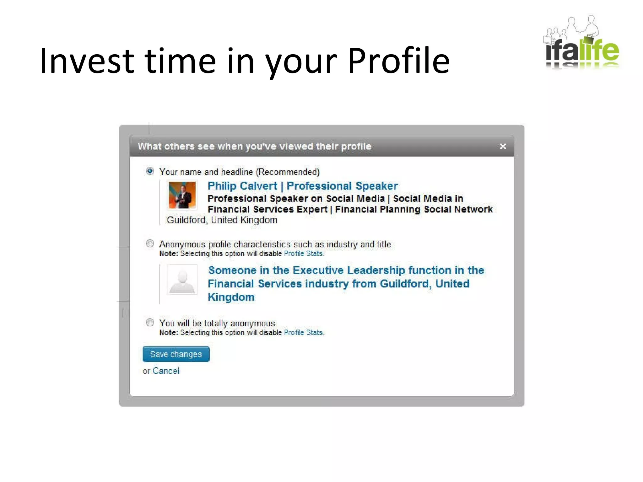 Invest time in your Profile 