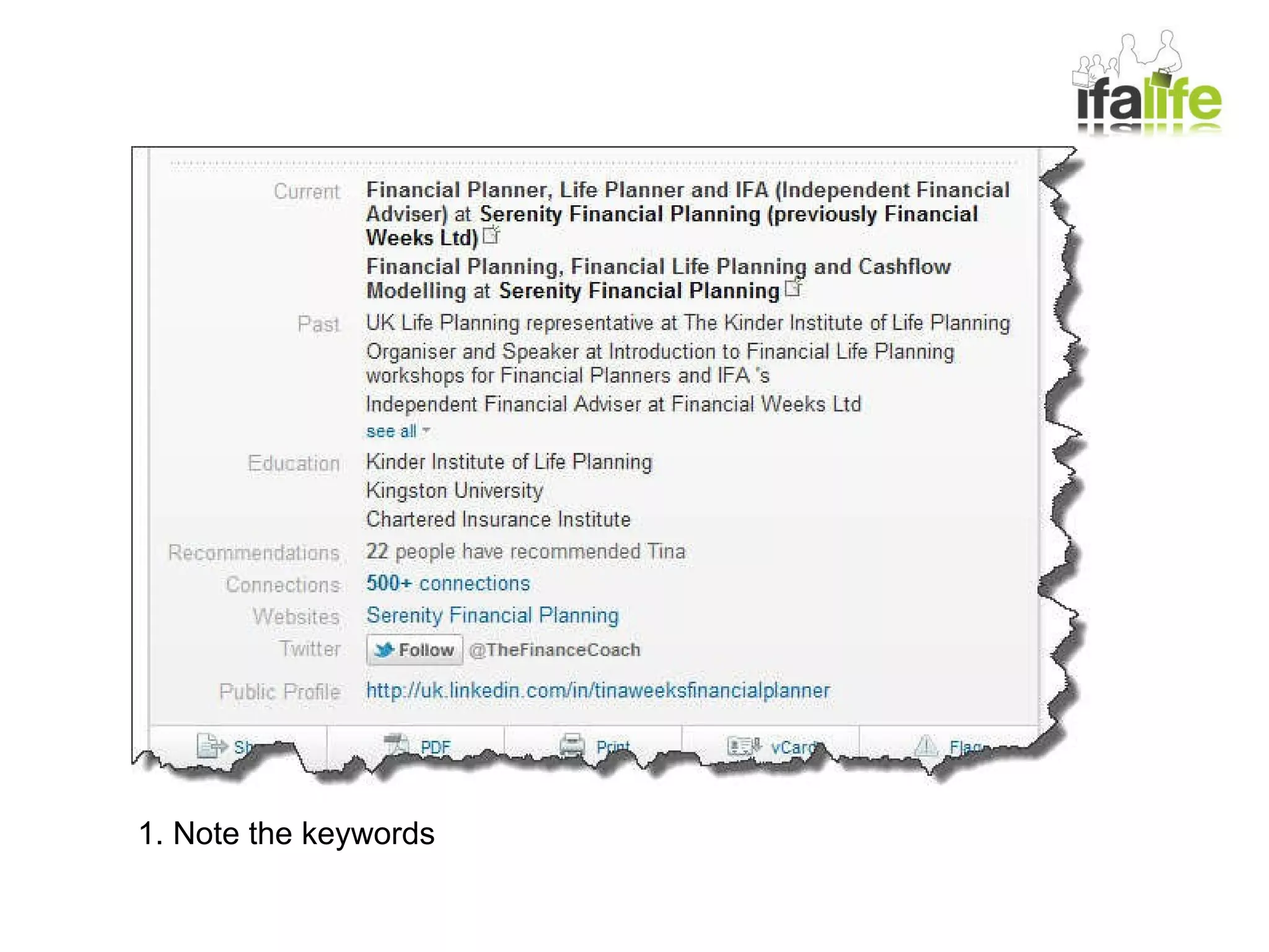 1. Note the keywords 