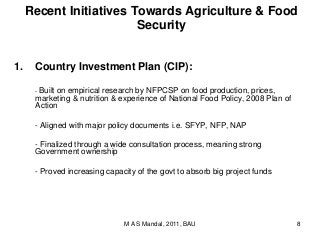 Design and implementation of food security strategies in Bangladesh