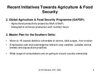 Design and implementation of food security strategies in Bangladesh