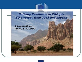 Building Resilience in Ethiopia
EU strategy from 2013 and beyond
Johan Heffinck
(ECHO ETHIOPIA)
 