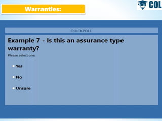 Warranties:
 