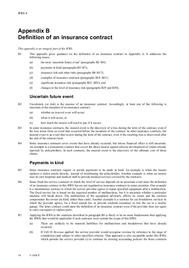International Financial Reporting Standard 4 IFRS