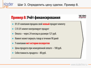 Шаг 3. Определить цену сделки. Пример 8.
 