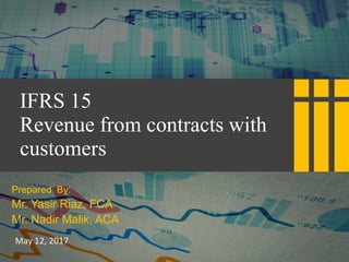 IFRS 15
Revenue from contracts with
customers
1
May 12, 2017
Prepared By:
Mr. Yasir Riaz, FCA
Mr. Nadir Malik, ACA
 