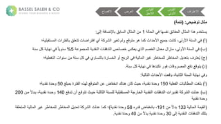 ‫اف‬ ‫االعت‬
‫ية‬ ‫ق‬ ‫ا‬
‫ة‬ ‫األ‬
‫ية‬ ‫ق‬ ‫ا‬
‫الحق‬ ‫ا‬
‫ضة‬ ‫ا‬
‫االفص‬
‫توضيحي‬ ‫مثال‬
:
(
‫تتمة‬
)
‫ستخلم‬
‫هذا‬
‫ة‬ ‫ث‬ ‫ا‬
‫ة‬ ‫ح‬ ‫ةا‬ ‫ةف‬ ‫ئقةعفسه‬ ‫حق‬ ‫ا‬
1
‫بق‬ ‫س‬ ‫ةا‬ ‫ث‬ ‫نةا‬
‫ف‬ ‫إلض‬ ‫ب‬
‫ى‬ ‫إ‬
:
(
‫ج‬
)
‫ة‬،‫ى‬ ‫ةاأل‬ ‫سع‬ ‫ةا‬ ‫ف‬
‫عن‬ ‫ك‬
‫عة‬ ‫ت‬ ‫ة‬ ‫ةه‬ ‫عةاألحلاثةك‬ ‫م‬
‫م‬
‫ت‬
‫ةا‬ ‫غ‬
‫ك‬ ‫ش‬
‫انةا‬ ‫فت‬ ‫لقةب‬ ‫نةتت‬ ‫اض‬ ‫جيةافت‬
‫ستقبل‬
‫؛‬
(
‫ب‬
)
‫ة‬،‫ى‬ ‫ةاأل‬ ‫سع‬ ‫ةا‬ ‫ف‬
‫زا‬
‫ة‬ ‫ع‬ ‫م‬ ‫ل‬ ‫ة‬ ‫عقل‬ ‫نةا‬ ‫تلفق‬ ‫ئصةا‬ ‫كيةخص‬ ‫ذية‬ ‫خصمةا‬ ‫ةا‬ ‫ل‬
5
%
‫ة‬ ‫ةسع‬ ‫ةك‬ ‫ةعه‬ ‫ةف‬ً ‫سع‬
(
‫ج‬
)
‫فةبت‬ ‫ت‬ ُ
‫ل‬
‫ة‬ ‫ط‬ ‫خ‬ ‫ا‬
‫؛‬ ‫تغط‬ ‫انةا‬ ‫نةسع‬ ‫ة‬ ‫ةسع‬ ‫ةك‬ ‫يةف‬ ‫تس‬ ‫ةةب‬ ‫خس‬ ‫ةا‬ ‫بحةج‬ ‫ةا‬ ‫ةف‬ ‫ةا‬ ‫ةغ‬ ‫ط‬ ‫خ‬ ‫ل‬
(
‫ل‬
)
‫عة‬ ‫ت‬
‫نة‬ ‫ف‬ ‫ص‬ ‫لفعةا‬
‫ةسع‬ ‫ةك‬ ‫ةعه‬ ‫ةف‬ ‫ةتكبله‬ ‫ف‬
.
‫ة‬ ‫ف‬
‫ة‬، ‫ع‬ ‫ث‬ ‫ةا‬ ‫سع‬ ‫ةا‬ ‫عه‬
‫ت‬ ‫نةاألحلاثةا‬
:
(
‫ج‬
)
‫بلغن‬
‫ة‬ ‫ل‬ ‫ف‬ ‫نةا‬ ‫ب‬ ‫ط‬ ‫ا‬
150
‫بلغة‬ ‫ةةب‬ ‫فت‬ ‫هذهةا‬ ‫عة‬ ‫ت‬ ‫ضةعنةا‬ ‫كةاعخف‬ ‫نةهع‬ ‫ثةك‬ ‫ةح‬، ‫حلةةعقل‬
50
‫حلةةعقل‬
‫؛‬
(
‫ب‬
)
‫ة‬ ‫ك‬ ‫ش‬ ‫نةا‬ ‫عل‬
‫سدتقبل‬ ‫ةا‬ ‫م‬ ‫خ‬ ‫ةا‬ ‫عقل‬ ‫نةا‬ ‫تلفق‬ ‫انةا‬ ‫تقل‬
‫ة‬ ‫ثد‬ ‫ث‬ ‫ةا‬ ‫لسدع‬
‫دعةجنةتدلفعة‬ ‫دثةتت‬ ‫ح‬
140
، ‫د‬ ‫حدلةةعقل‬
‫دنة‬ ‫ة‬ً‫ال‬‫بدل‬
200
‫ة‬ ‫حلةةعقل‬
(
‫ة‬ ‫ح‬ ‫ةا‬ ‫ق‬ ‫ا‬
133
‫ة‬ً‫ال‬‫بل‬
‫نة‬
191
‫ة‬،
‫هة‬ ‫ل‬ ‫ضة‬ ‫عخف‬ ‫ب‬
58
‫حلةةعقل‬
)
‫ة‬ ‫ك‬ ‫ش‬ ‫نةا‬ ‫ةعل‬ ‫؛ةك‬
‫ط‬ ‫خ‬ ‫ةا‬ ‫ل‬ ‫ت‬
‫ةا‬ ‫ةغ‬ ‫ط‬ ‫خ‬ ‫ل‬
‫ل‬ ‫ت‬ ‫ا‬
‫ة‬ ‫ق‬
‫عقل‬ ‫نةا‬ ‫تلفق‬ ‫بتلكةا‬
‫ىة‬ ‫إ‬
30
‫ة‬ً‫ال‬‫ةبل‬ ‫حلةةعقل‬
‫نة‬
40
‫حلةةعقل‬
.
 