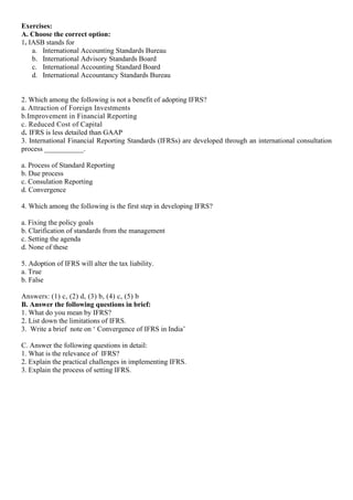 Ifrs Questions IFRS Study Material for Business Accounting | PDF