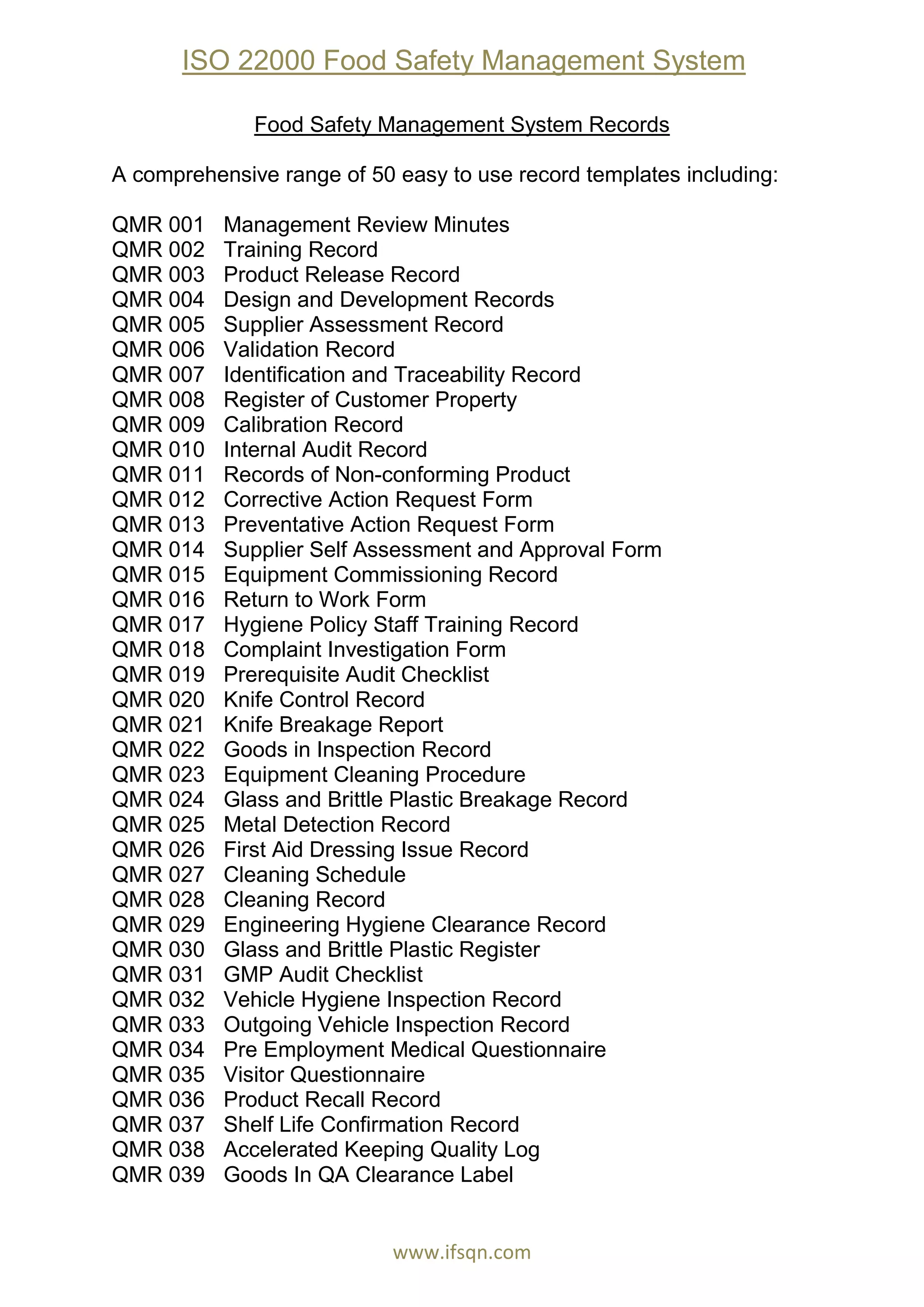 i.s.o 22000 food safety management system product information . | PDF