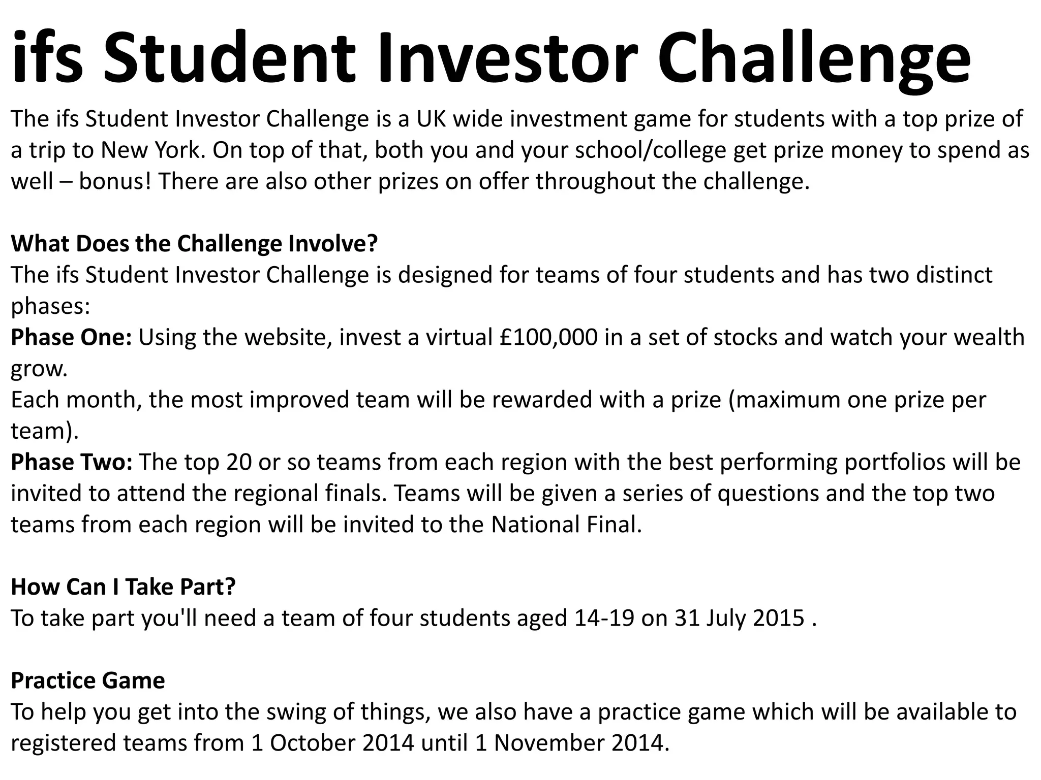 Ifs student investor challenge (1) PPT