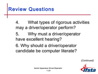 Ifsta aerial apparatus driver operator handbook 2 ed ch 01 the driver ...