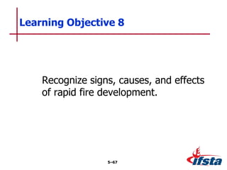 Recognize signs, causes, and effects
of rapid fire development.
Learning Objective 8
5–67
 