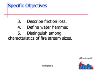 Firefighting Stream Patterns IFSTA Chapter 14 Fire Streams for Firefighting | PPTX