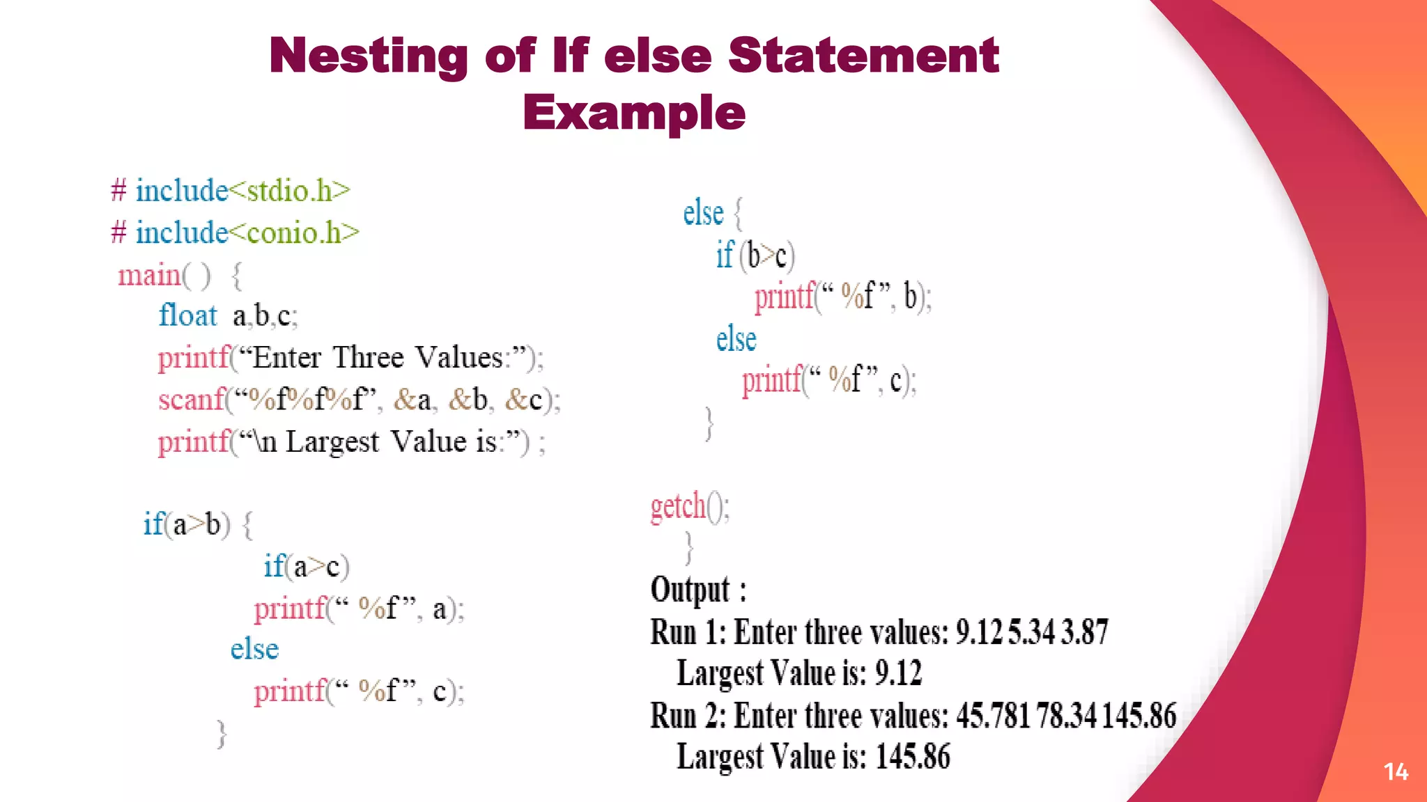 If statements in c programming | PPTX | Programming Languages | Computing