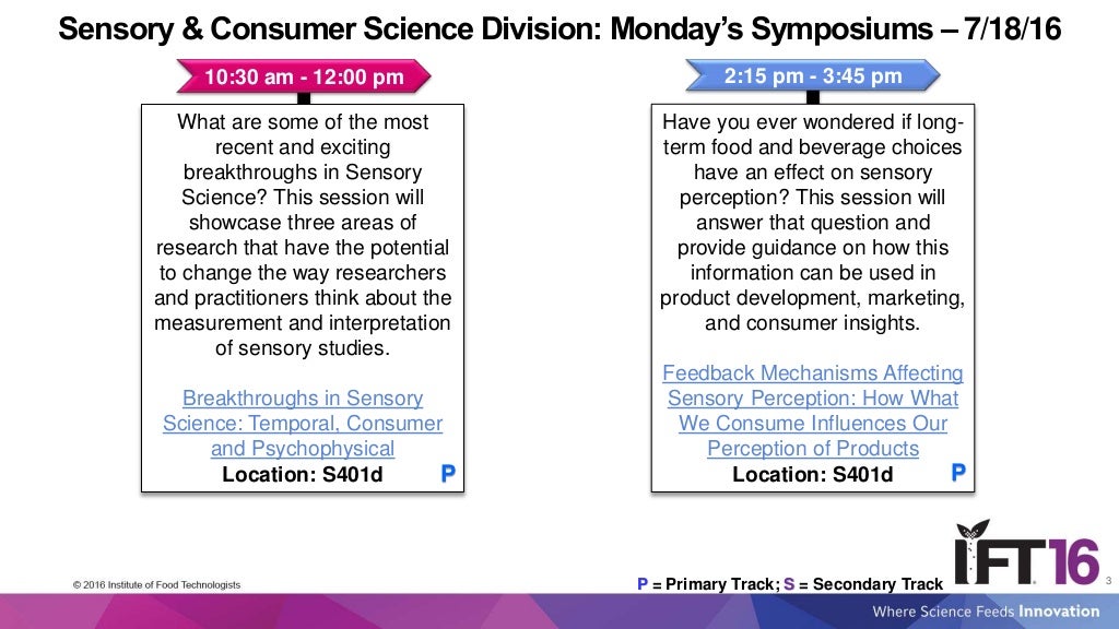 IFT16 SCSD Symposium Schedule at a Glance - Primary and Secondary Tra…