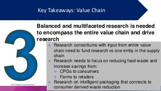 32
Key Takeaways: Value Chain
Balanced and multifaceted research is needed
to encompass the entire value chain and drive
r...