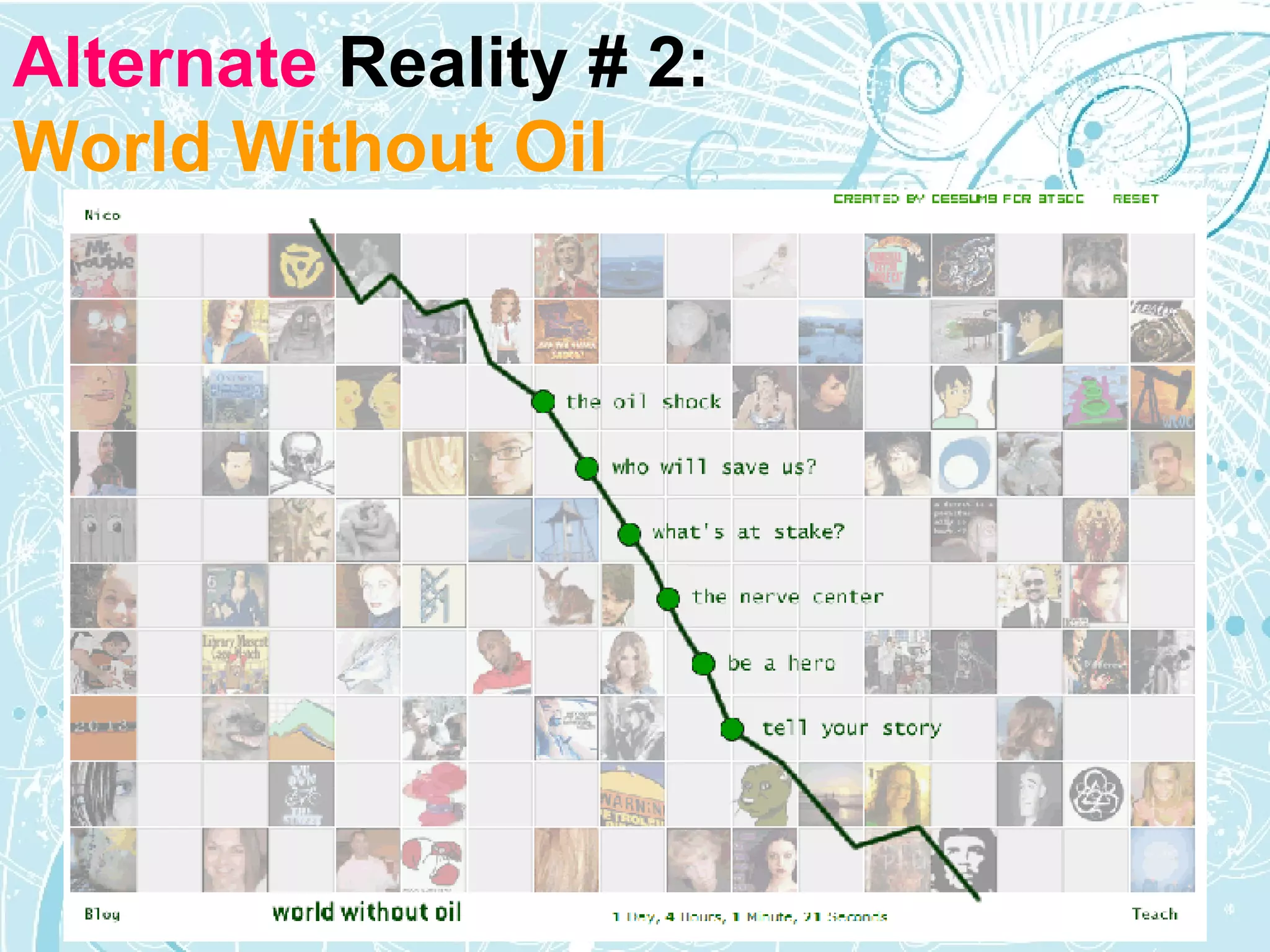 Alternate  Reality # 2:  World Without Oil 