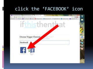 click the ‘FACEBOOK’ icon
 