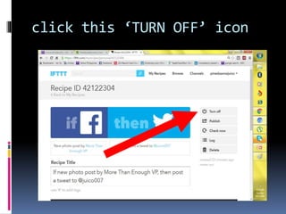 click this ‘TURN OFF’ icon
 