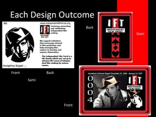 Each Design OutcomeBackSeanFrontBackSamiFront