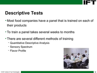 Sensory Science 101 Part II: Sensory Evaluation Methods | PPT