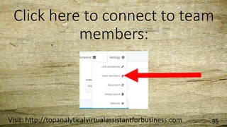 Click here to connect to team
members:
Visit: http://topanalyticalvirtualassistantforbusiness.com 95
 