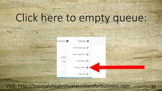 Click here to empty queue:
Visit: http://topanalyticalvirtualassistantforbusiness.com 97
 