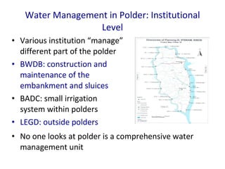 Improving Drainage is Crucial for Cropping Intensification in the Poldered Coastal Zones of Bangladesh