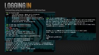 LoggingINConnecting using the management USB interface
 