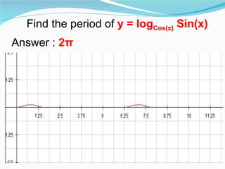 Find the period of  y = log Cos(x)  Sin(x) Answer :  2 π 