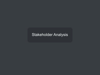 Stakeholder Analysis
 