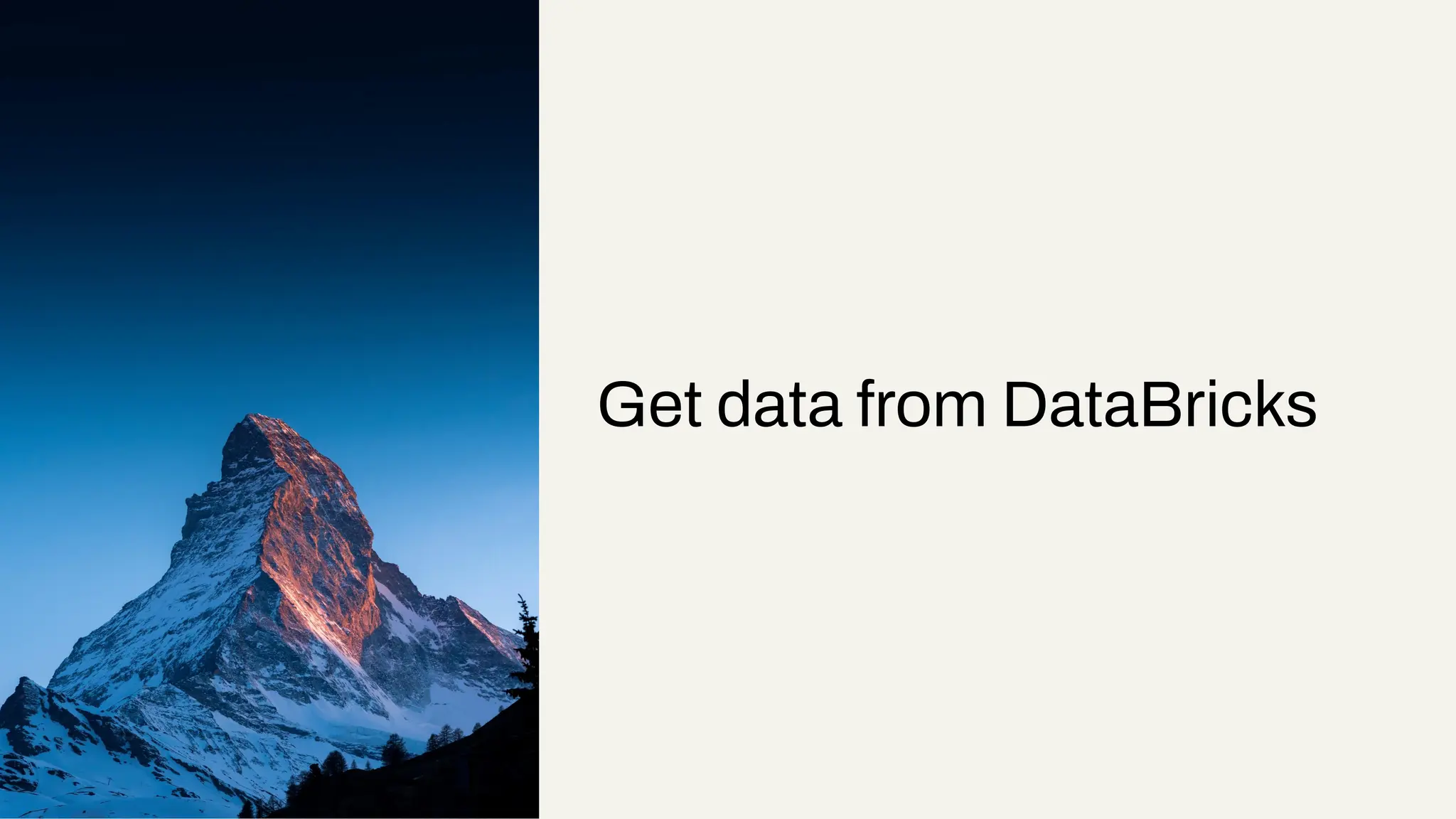 Get data from DataBricks
 