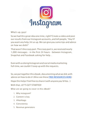 The Blueprint to your first 100,000 followers on Instagram | PDF