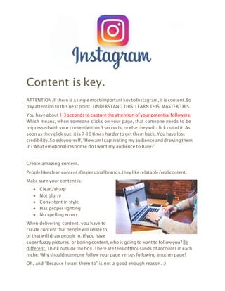 The Blueprint to your first 100,000 followers on Instagram | PDF