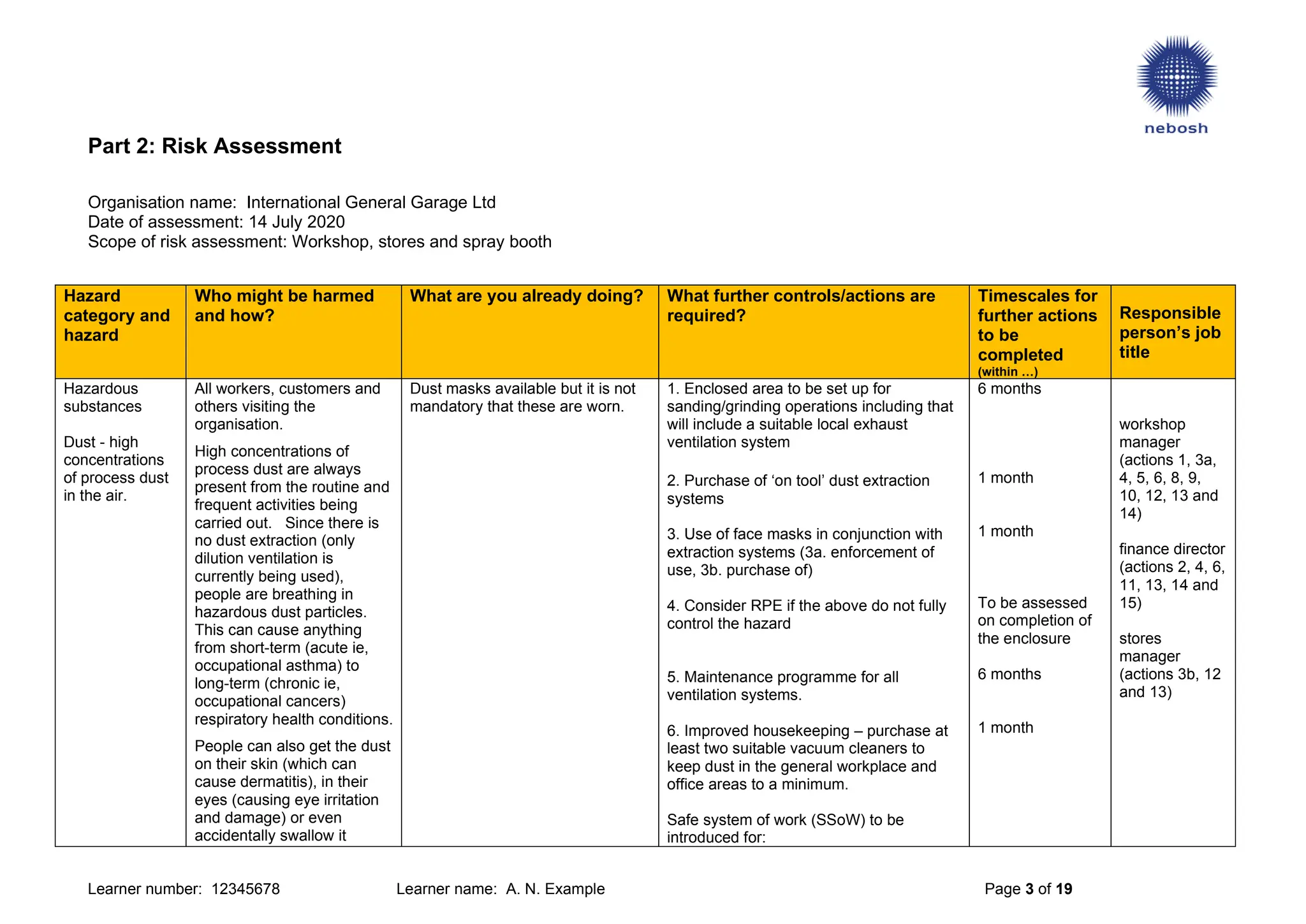 New Syllabus NEBOSH IG-2 -example For reference | PDF