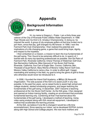 Appendix
              Background Information
              ABOUT THE IGA

                    Hi, my name is Gregory L. P...