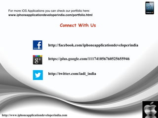 For more iOS Applications you can check our portfolio here:
www.iphoneapplicationdeveloperindia.com/portfolio.html
Connect With Us
http://www.iphoneapplicationdeveloperindia.com
http://facebook.com/iphoneapplicationdeveloperindia
https://plus.google.com/111741056760525655946
http://twitter.com/iadi_india
 