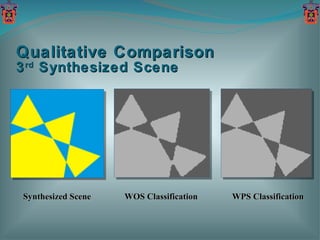 Qualitative Comparison 3 rd  Synthesized Scene Synthesized Scene WOS Classification WPS Classification 