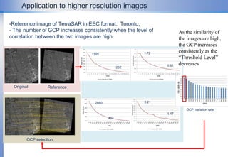 The precision of the GCP location is not fully guaranteed and the error variance may increase in coarse resolution images. Difficulty of GCP choiceSAR image GCPOptical image GCP
