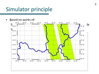 Simulator principleBased on works of:S. Biancamaria and M. Durand: swath calculation, principleV. Enjolras: residual error calculation5