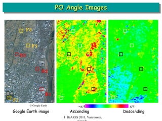 PO Angle Images Ｉ IGARSS 2011, Vancouver, Canada  Google Earth image  Ascending  Descending © Google Earth B3 F3 B2 B1 F2 F1 