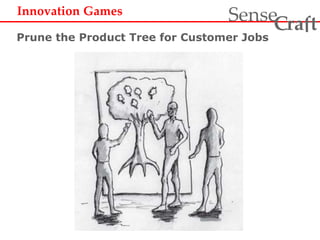 Innovation Games 
ra t Sense f C 
Prune the Product Tree for Customer Jobs 
 