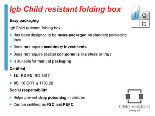 Igb tamper evident child resistant packaging 2017 | PPSX
