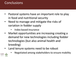 Importance of livestock production from grasslands for national and local food and nutritional security in developing countries