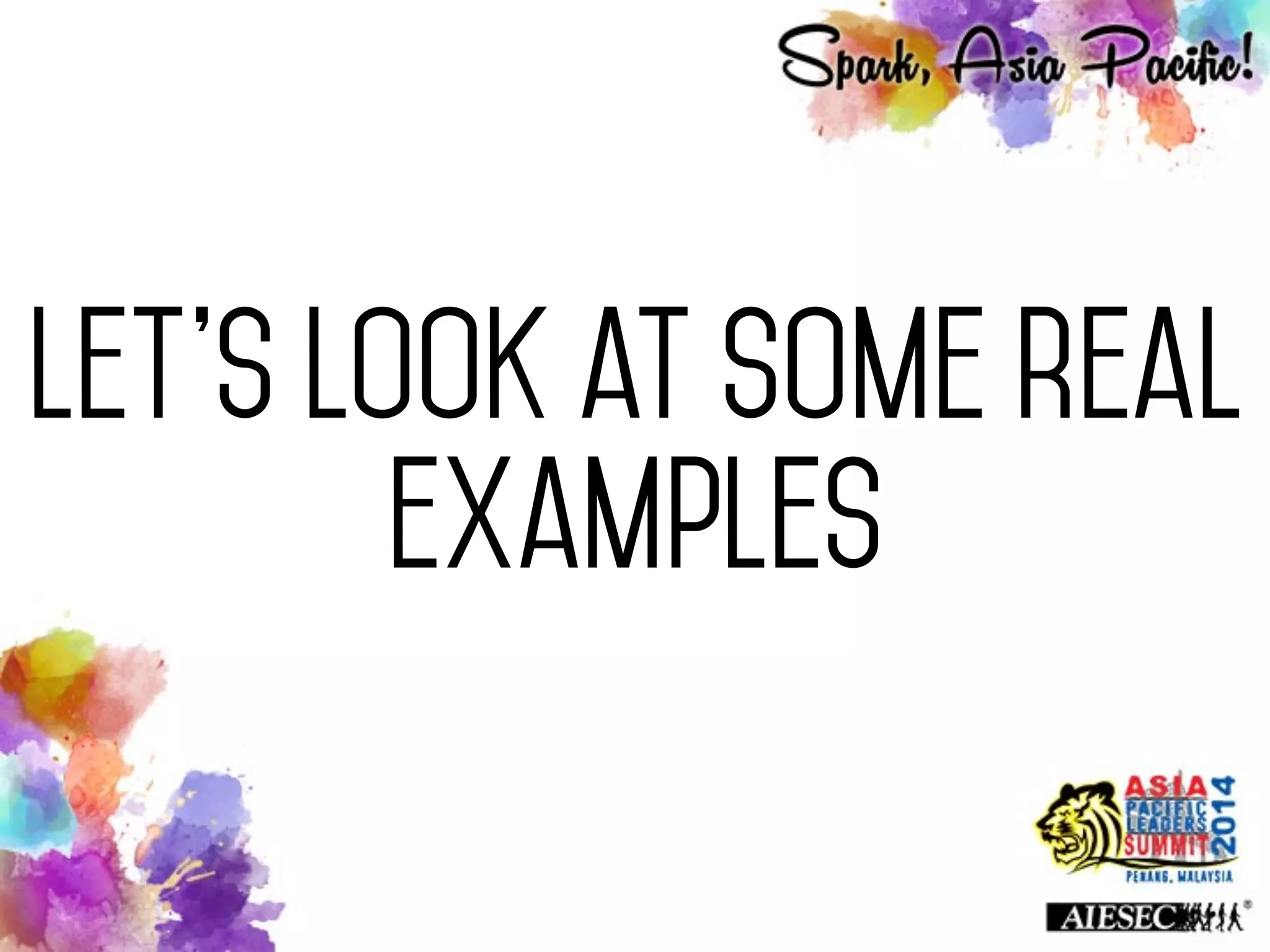 let’s look at some real
examples
 