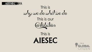 This is
why we do what we do
This is our
Contribution
This is
AIESEC
 