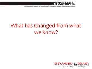 What has Changed from what
         we know?
 