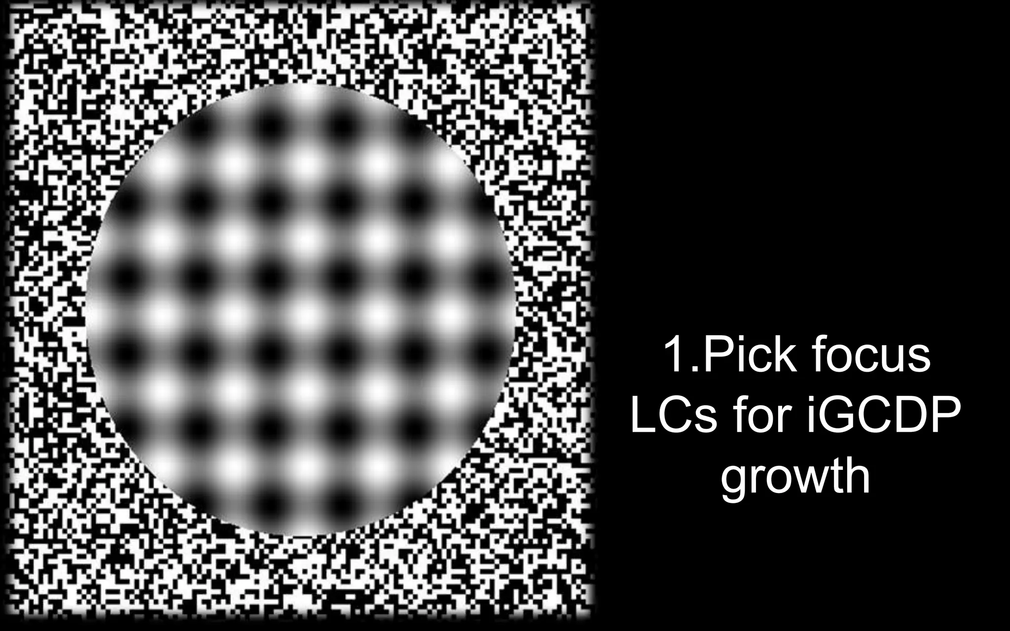 1.Pick focus
LCs for iGCDP
growth
 