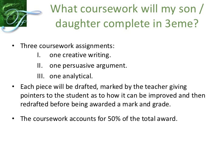 Igcse english coursework assignments