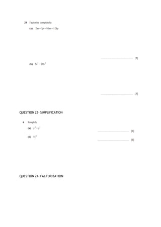 Example Questions Rationalisation Igcse IGCSE ALGEBRA PRACTICE QUESTION PAPERS .pdf